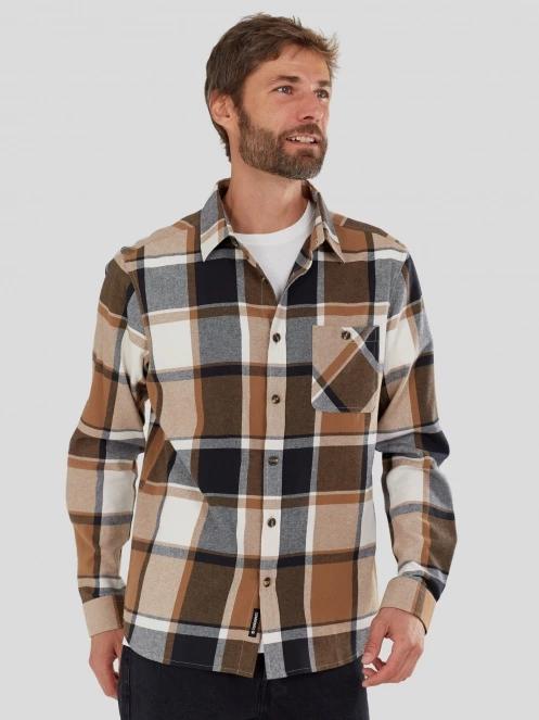 camasa cu maneci lungi pt. barbati Fundango Harris Shirt maro 2