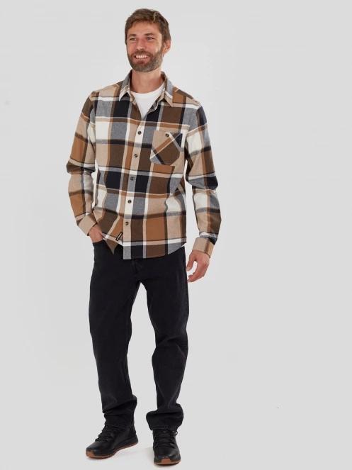 camasa cu maneci lungi pt. barbati Fundango Harris Shirt maro 4