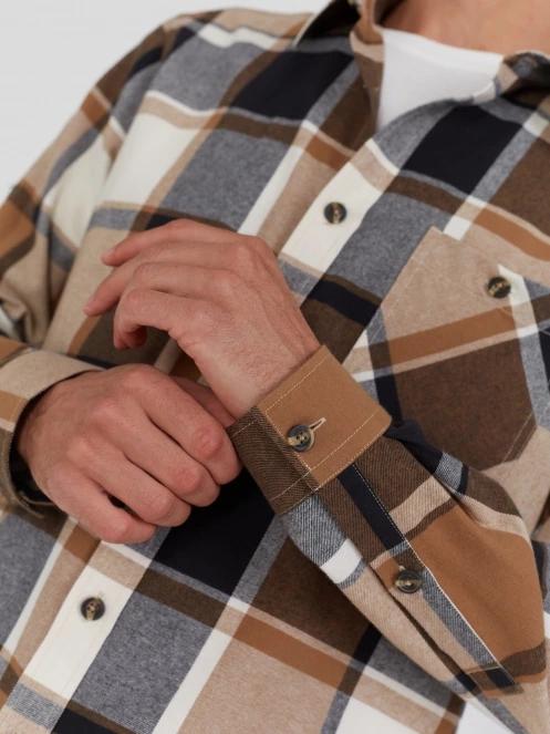 camasa cu maneci lungi pt. barbati Fundango Harris Shirt maro 7