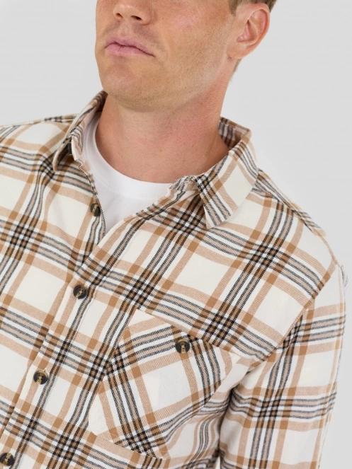 camasa cu maneci lungi pt. barbati Fundango Harris Shirt nisip 5
