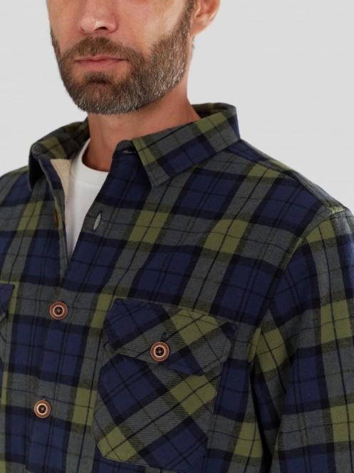 jacheta camasa pt. barbati Fundango Roddy Lined Shirt albastru inchis 5