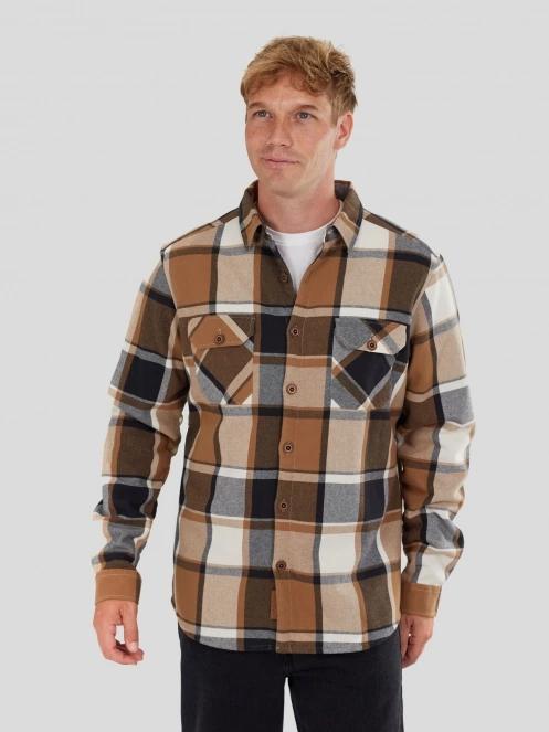 jacheta camasa pt. barbati Fundango Roddy Lined Shirt maro 2