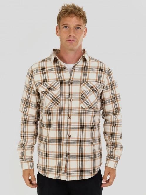 jacheta camasa pt. barbati Fundango Roddy Lined Shirt nisip 5