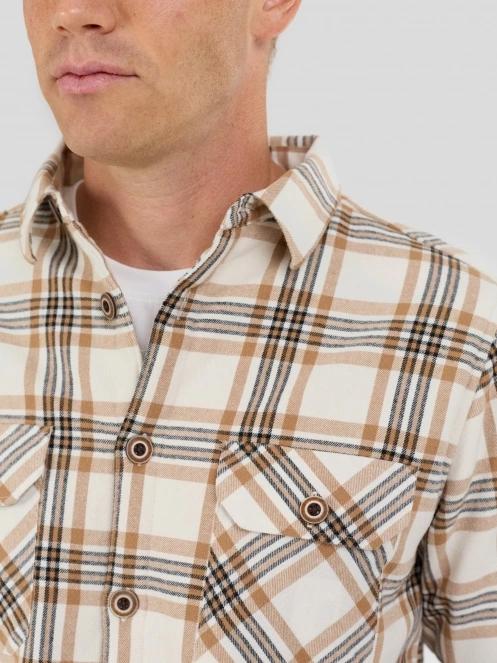jacheta camasa pt. barbati Fundango Roddy Lined Shirt nisip 7