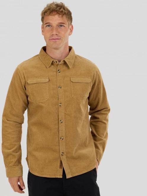 camasa cu maneci lungi pt. barbati Fundango Oregon Corduroy Shirt galben 2