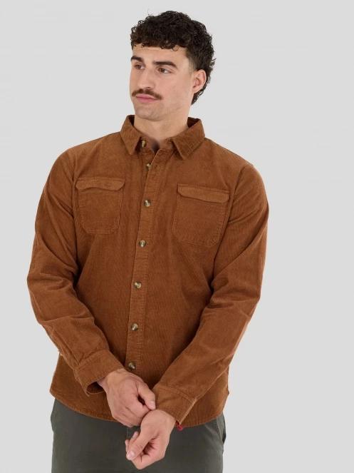 camasa cu maneci lungi pt. barbati Fundango Oregon Corduroy Shirt maro 2