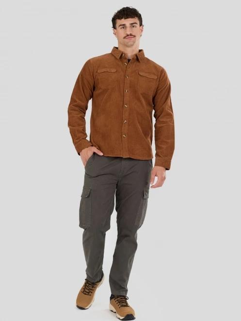 camasa cu maneci lungi pt. barbati Fundango Oregon Corduroy Shirt maro 4