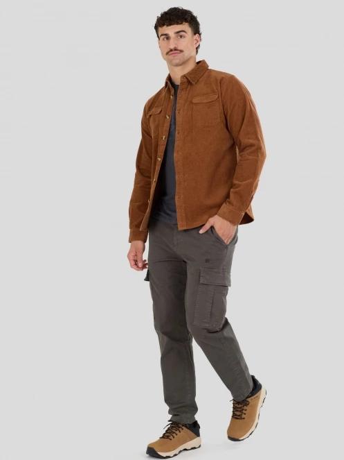 camasa cu maneci lungi pt. barbati Fundango Oregon Corduroy Shirt maro 5