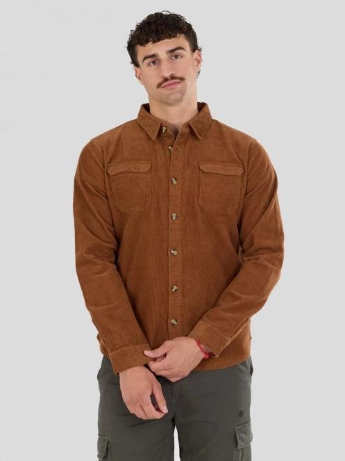 camasa cu maneci lungi pt. barbati Fundango Oregon Corduroy Shirt maro 6