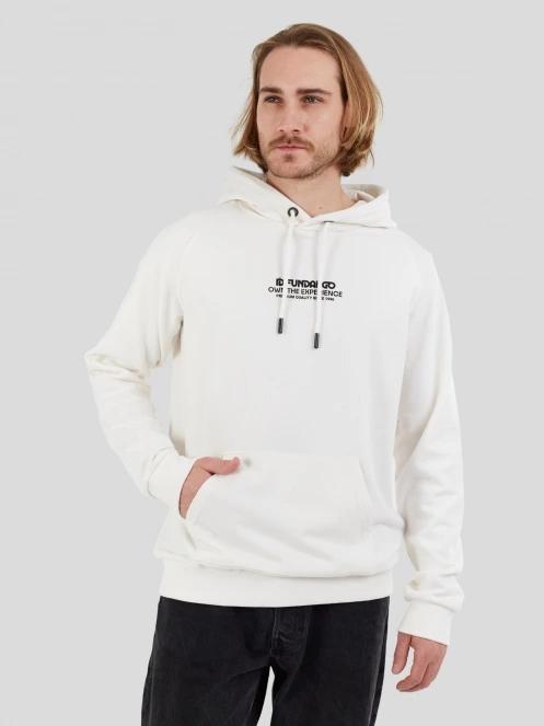 pulover pt. barbati Fundango Kronos Hooded Sweatshirt alb 2