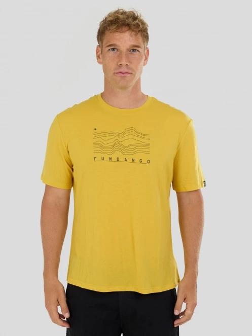 tricou cu maneci scurte pt. barbati Fundango Wanaka Merino T-shirt galben 2