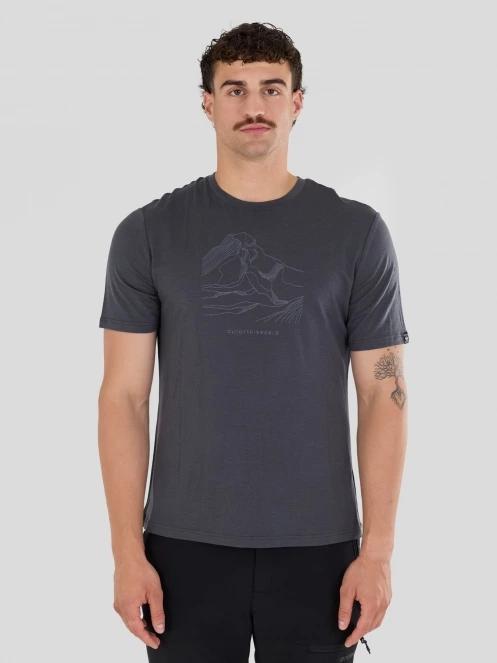 tricou cu maneci scurte pt. barbati Fundango Wanaka Merino T-shirt gri 2
