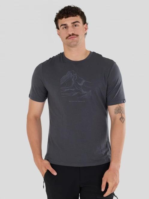 tricou cu maneci scurte pt. barbati Fundango Wanaka Merino T-shirt gri 6
