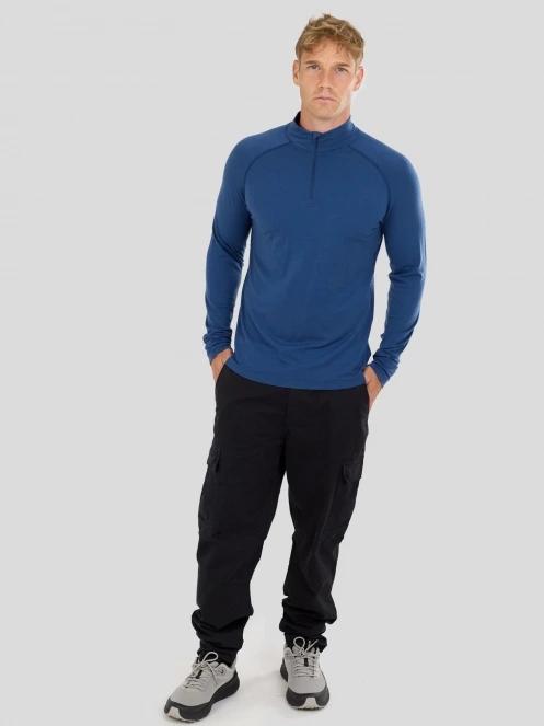 top lenjerie de corp pt. barbati Fundango Temuka Merino Halfzip albastru 4
