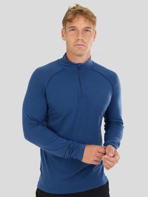 top lenjerie de corp pt. barbati Fundango Temuka Merino Halfzip albastru 5