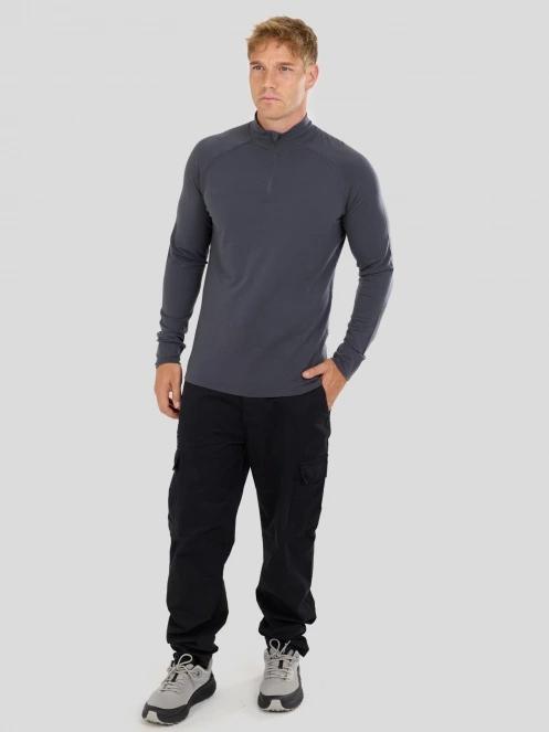 top lenjerie de corp pt. barbati Fundango Temuka Merino Halfzip gri 4