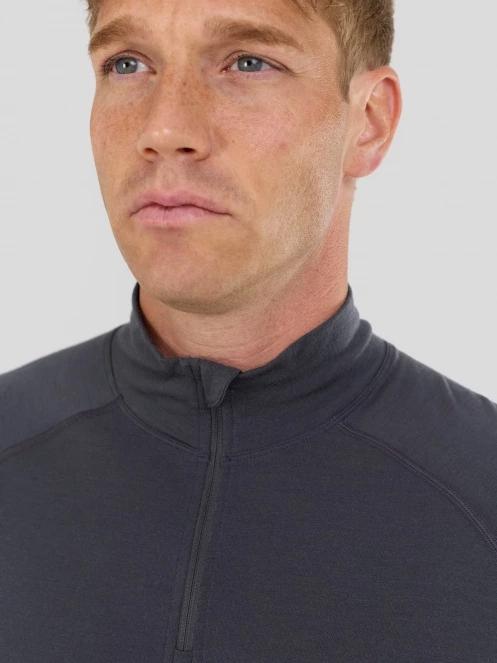 top lenjerie de corp pt. barbati Fundango Temuka Merino Halfzip gri 5