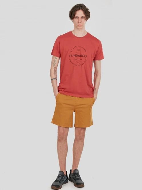 tricou cu maneci scurte pt. barbati Fundango Basic-T Logo 04 rosu 4