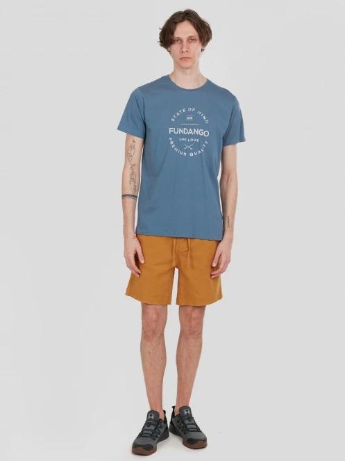 tricou cu maneci scurte pt. barbati Fundango Basic-T Logo 04 albastru 4