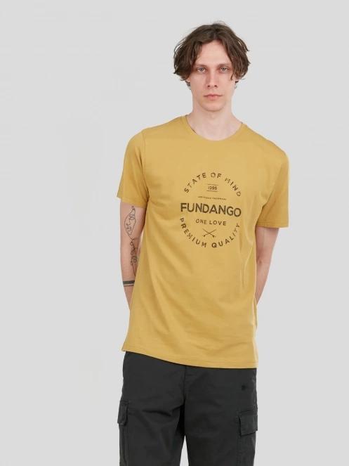 tricou cu maneci scurte pt. barbati Fundango Basic-T Logo 04 oliv 2