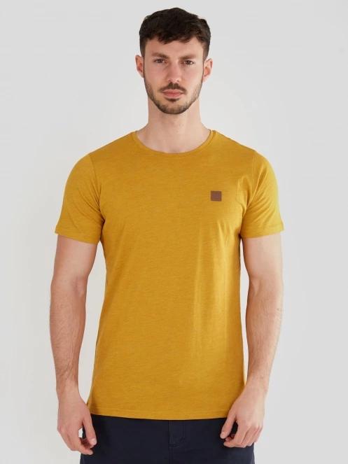 tricou cu maneci scurte pt. barbati Fundango Jaggy Structured T-Shirt galben 2