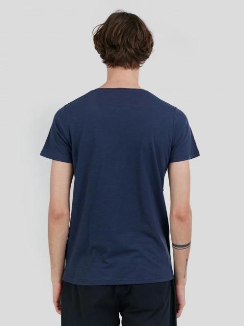tricou cu maneci scurte pt. barbati Fundango Jaggy Structured T-shirt albastru inchis 3