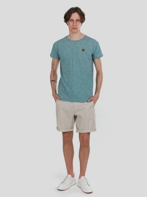tricou cu maneci scurte pt. barbati Fundango Jaggy Structured T-shirt albastru deschis 4