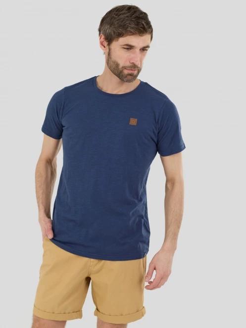 tricou cu maneci scurte pt. barbati Fundango Jaggy Structured T-shirt albastru inchis 5