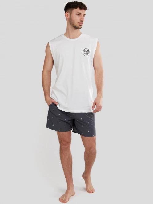 tricou cu maneci scurte pt. barbati Fundango Glader Tank-T alb 4