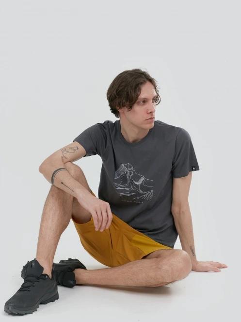 tricou cu maneci scurte pt. barbati Fundango Mountain Graphic-T gri 5