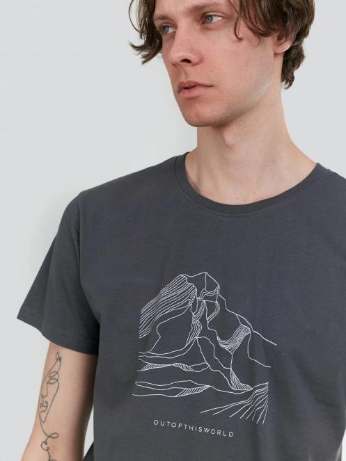 tricou cu maneci scurte pt. barbati Fundango Mountain Graphic-T gri 6