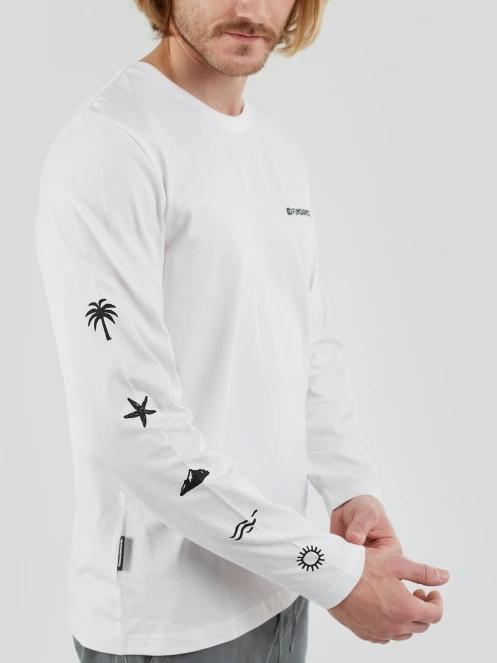 tricou cu maneci lungi pt. barbati Fundango Essential Graphic Long-T alb 9