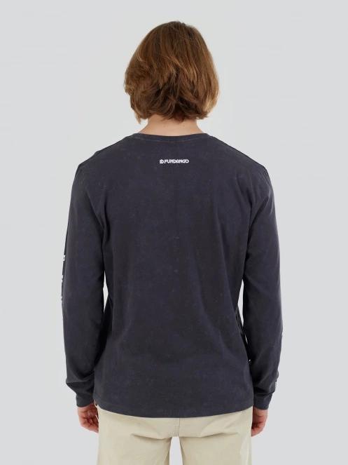 tricou cu maneci lungi pt. barbati Fundango Essential Graphic Long-T negru 3