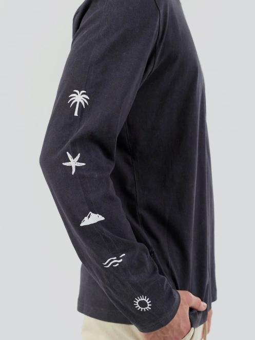 tricou cu maneci lungi pt. barbati Fundango Essential Graphic Long-T negru 7