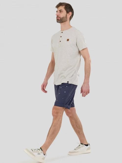 tricou cu maneci scurte pt. barbati Fundango Phase Henley T-shirt nisip 4