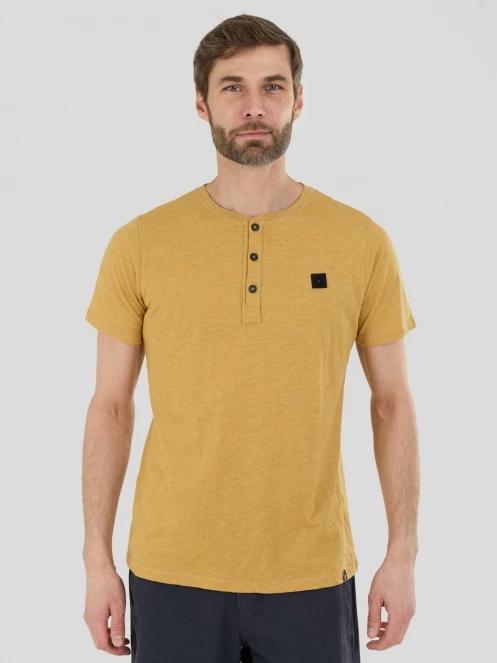 tricou cu maneci scurte pt. barbati Fundango Phase Henley T-shirt galben 2