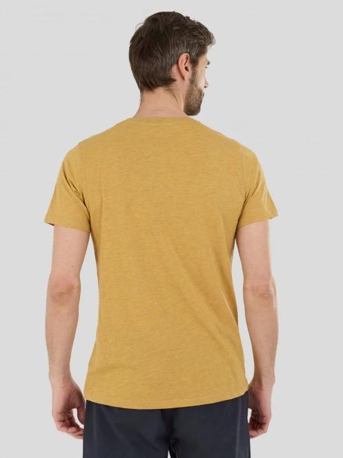 tricou cu maneci scurte pt. barbati Fundango Phase Henley T-shirt galben 3