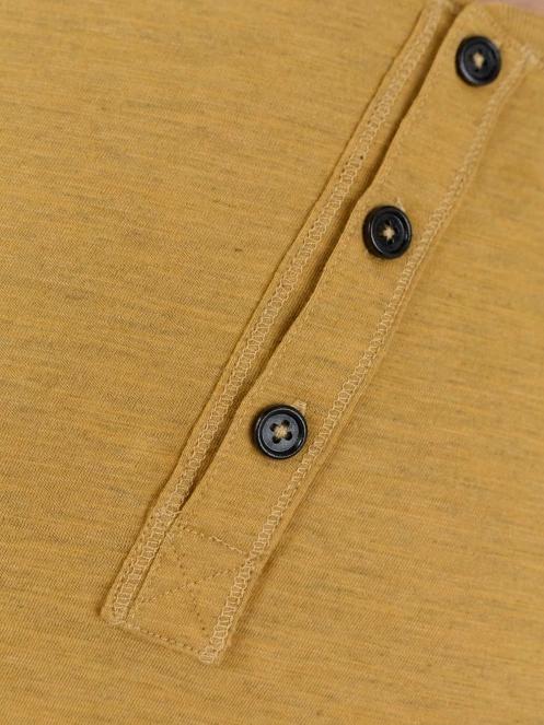 tricou cu maneci scurte pt. barbati Fundango Phase Henley T-shirt galben 7