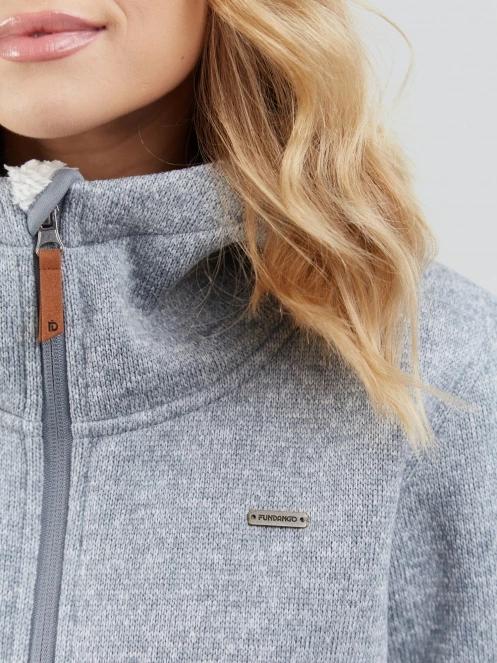 pulover cu gluga pt. femei Fundango Ara Fleece Jacket gri 6