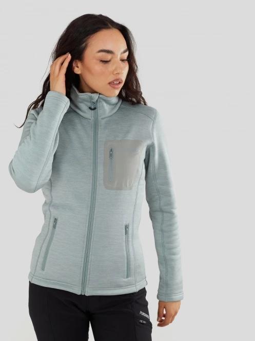 pulover polar pt. femei Fundango Antilles Melange Jacket verde 5