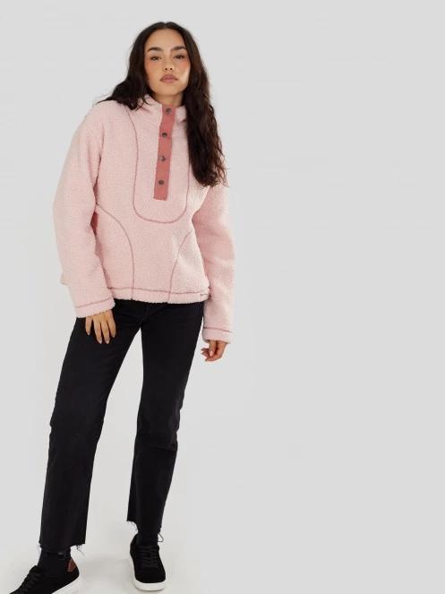 pulover cu gluga pt. femei Fundango Juniper Pile Jacket roz 4