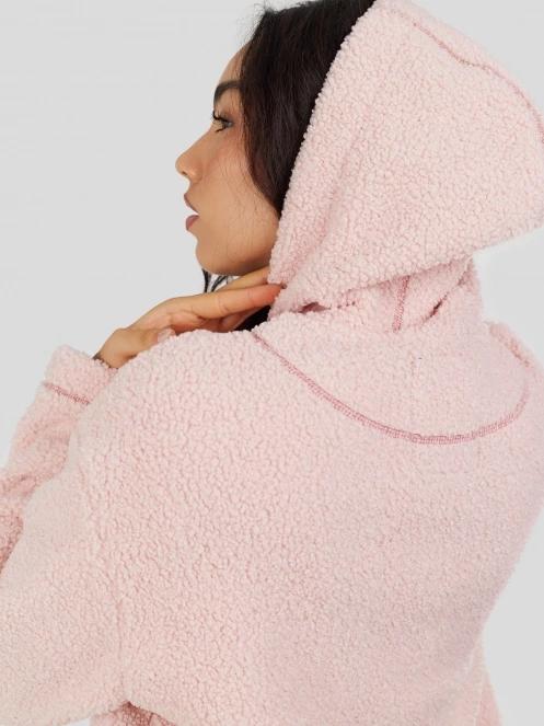 pulover cu gluga pt. femei Fundango Juniper Pile Jacket roz 5