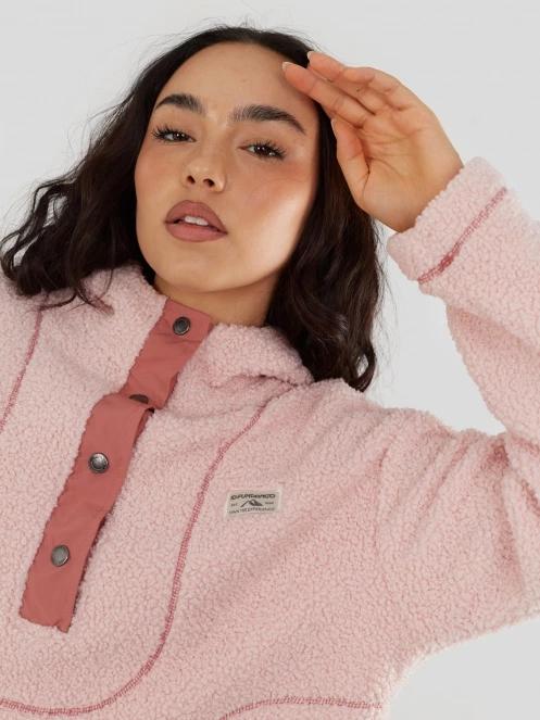 pulover cu gluga pt. femei Fundango Juniper Pile Jacket roz 6