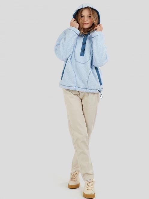 pulover cu gluga pt. femei Fundango Juniper Pile Jacket albastru deschis 4