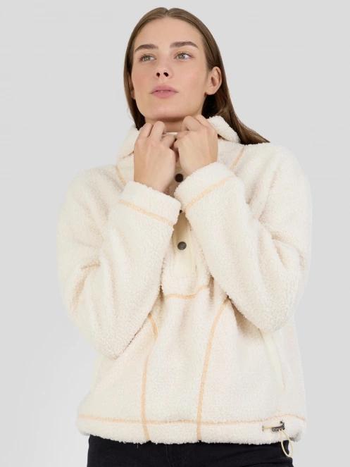 pulover cu gluga pt. femei Fundango Juniper Pile Jacket alb 2
