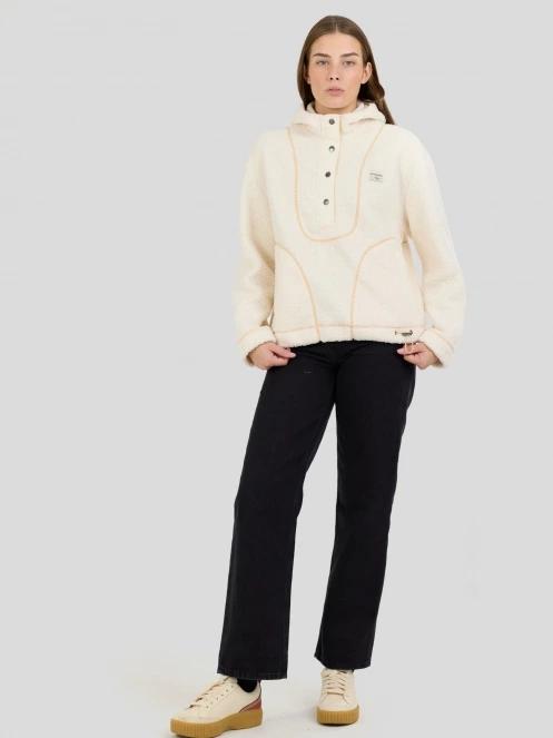 pulover cu gluga pt. femei Fundango Juniper Pile Jacket alb 4