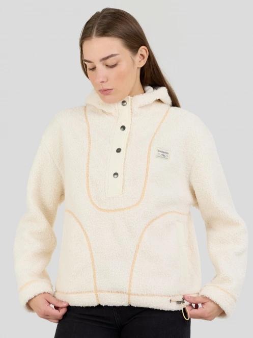 pulover cu gluga pt. femei Fundango Juniper Pile Jacket alb 5