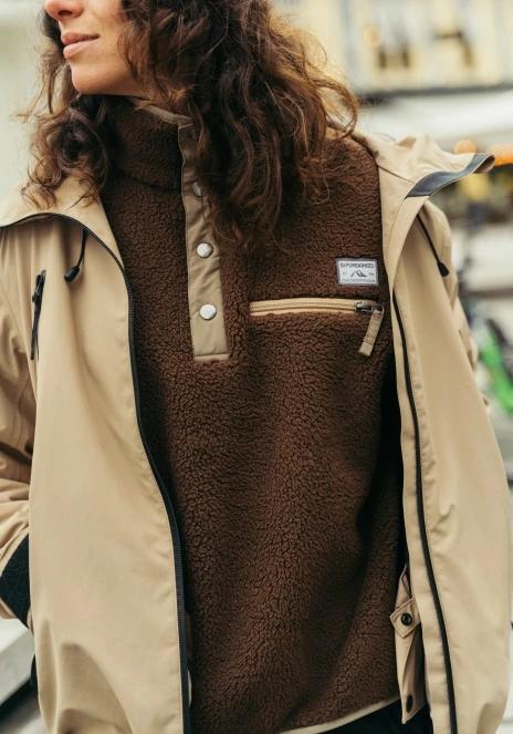 pulover polar pt. femei Fundango Pacha Fleece Jacket maro 4