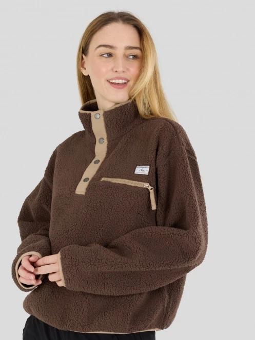 pulover polar pt. femei Fundango Pacha Fleece Jacket maro 4
