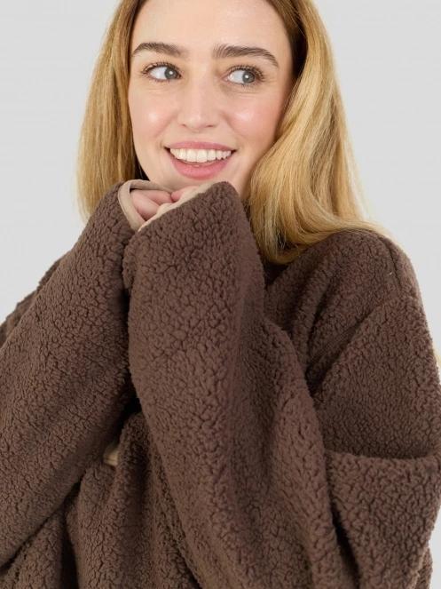 pulover polar pt. femei Fundango Pacha Fleece Jacket maro 6
